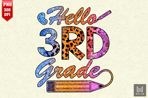 Back to School Hello 3rd Grade Leopard